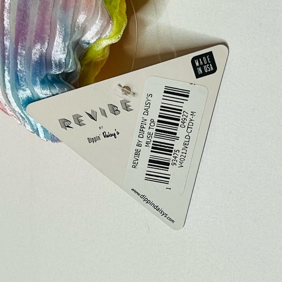 REVIBE by Dippin’ Daisy’s Rainbow 🌈 Tie Dye Bikini Set – Size M – NWT - Picture 5 of 6